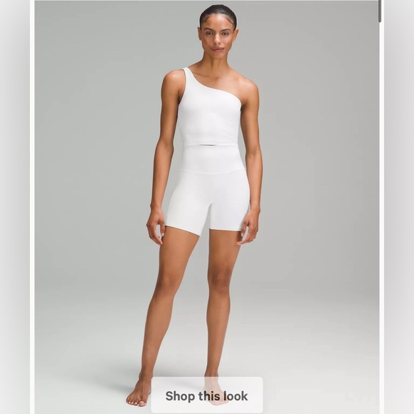 NWT Lululemon Ribbed Nulu Asymmetrical Yoga Tank Top Size 6 White - Picture 4 of 12